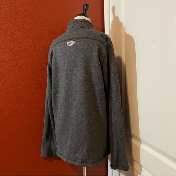 Kuiu Men’s Base Camp Full Zip Pullover Cowl‎ Gray Heather Fleece Sweater - Picture 5 of 5